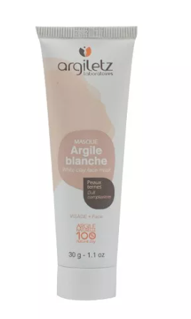 argile blanche 100% naturelle mini masque pour peaux ternes. Argiletz