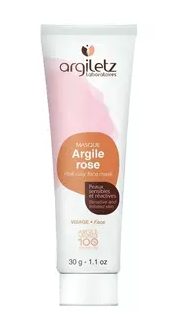 Argile Rose 100% naturelle, mini masque  pour peaux sensibles et réactives. Argiletz