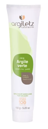 Argile verte 100% naturelle pour emplâtre et cataplasme. Prête à l'emploi