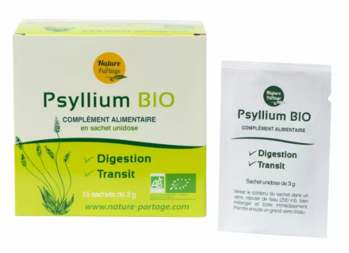 Notre psyllium en sachets est BIO*, sans additif, facilite la digestion et régule le transit.