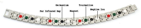 Bracelet magnétique énergie en acier inoxydable