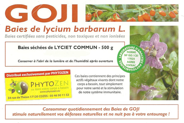 Goji Lycium Barbarum - baies séchées