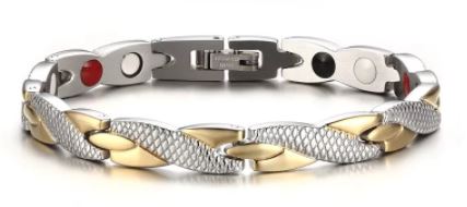Bracelet magnétique torsadé en acier inoxydable